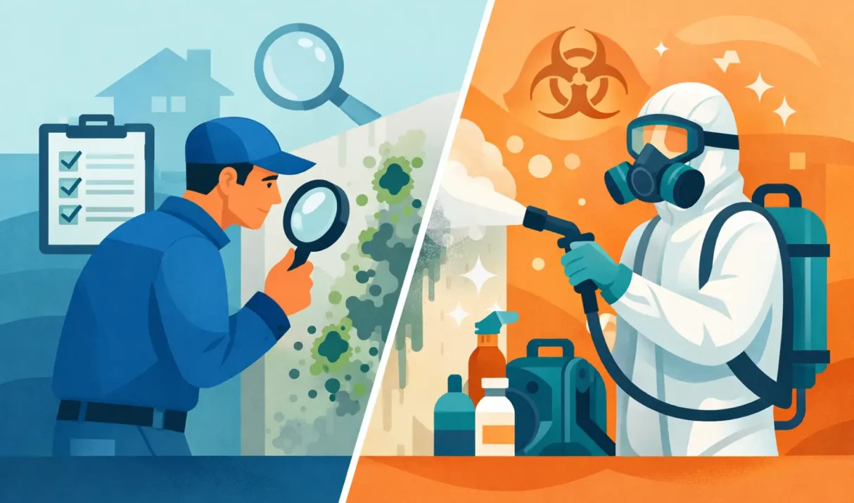 Mold Inspection Versus Remediation Explained